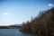 trees in border the lake of Michelbach in alsace - France