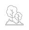 Trees and bush line icon, Nature vector illustration