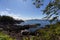 Trees and bushes overlooking Rocky Coast and Ocean. Ancient Cedars Loop Trail