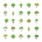 Trees Flat Icons Set