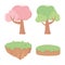 Trees forest ground grass anture foliage cartoon icons