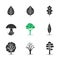 Trees glyph icons set