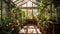 trees greenhouse interior