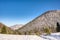 Trees and landscape covered with snow in the mountains in the afternoon, slovakia little fatra