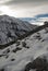 Trees and the mountain covered with snow, Torres del Paine