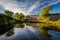 Trees reflecting in a pond on Suomenlinna, in Helsinki, Finland.