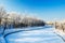 The trees with rime river side in winter