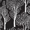 Trees seamless pattern. Forest tiled background.