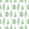 Trees silhouette seamless patten. Vector ecology backdrop.