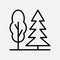 Trees Thin Line Icon.Vector Illustration