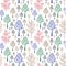 Trees vector pattern. Doodle seamless pattern with creative trees. Pattern design for textile or packaging. Christmas