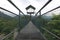 Treetop canopy walk with sky in the evening