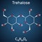 Trehalose, tremalose carbohydrate molecule. Also known as mycose. Is a disaccharide consisting of two molecules of glucose.