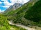 Trek route along the Ganga/ Ganges river in Himalayas, Gangotri National Park, Uttarakhand, India