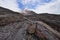 Treking for the Kazbek peak in the mountains of the Caucasus