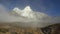 Trekker below Ama Dablam in the Nepal Himalaya