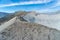 Trekker at Bromo crater