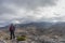 Trekker doing sport in the Sierra de las Nieves