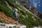 Trekker in lower Himalayas