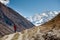 Trekker on Manaslu circuit trek in Nepal