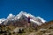 Trekker on Manaslu circuit trek in Nepal.