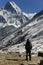 Trekkers at the Annapurna mountain range in Nepal