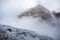 Trekkers approaching Thorung La pass - the highest on Annapurna