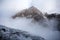 Trekkers approaching Thorung La pass - the highest on Annapurna