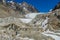 Trekkers on a hiking trail in Himalaya mountains