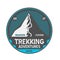 Trekking adventures vintage isolated badge