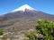 Trekking around snow capped volcano osorno