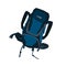 Trekking backpack icon. Comfortable ergonomic travel bag with shoulder and belt straps for effective load distribution