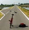 Trekking bike for a ride in the middle of the Venetian Lagoon