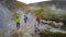 Trekking. Geothermal pool in Iceland.