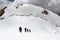 Trekking in Himalaya Hikers Walking Up on Glacier