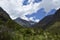 Trekking in Laguna 69, Snow-capped mountains on the way to the Lagoon 69, Peru