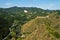 Trekking on mountain Stolovi with medieval serbian fortress Maglic and river Ibar gorge in background