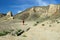 Trekking in the mountains Karakorum near the Indian Ladakh town