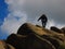 Trekking in the rocks, Andes mountain landscape from Las vizcachas, Linares, Chico Chile