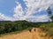 Trekking up to the mountainous in Tambunan, Sabah.