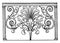 Trellis Parapet, plate of the parapet, vintage engraving