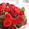 Tremendous bouquet of red roses.