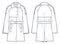 Trench Coat technical fashion Illustration.