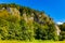 Trench Rock Stronghold Jurassic limestone mountain massif in Pradnik creek valley in Ojcow in Lesser Poland