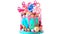 On trend candyland fantasy drip novelty birthday cake