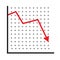 Trend down graph icon. stock icon on white background. flat style. financial market crash icon for your web site design, logo, app