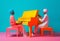 trend music piano art people colourful performance modern concept illustration. Generative AI.