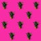 Trend pattern with pineapples on a bright pink background, the concept of minimalism