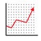 Trend up graph icon. profits sign on white background. flat style. stock sign. growth progress red arrow icon for your web site