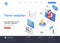 Trend-watcher isometric landing page. Professional trend watching occupation, marketing research and analyse isometry web page.